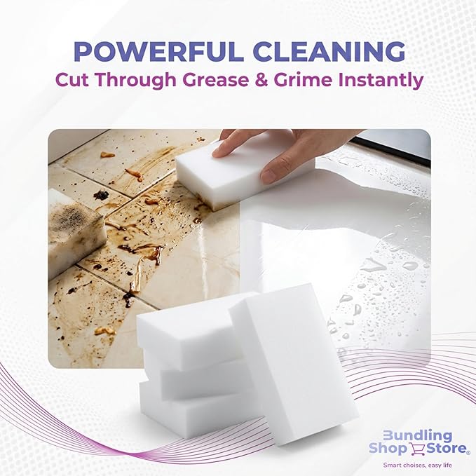 Melamine Sponge- Cleaning Pads 120 Count High Density Scratch Free Sponges (3.93in X 2.36in X 0.78in) for Kitchen Bathroom Tiles Walls &amp Multi-Surface Cleaning