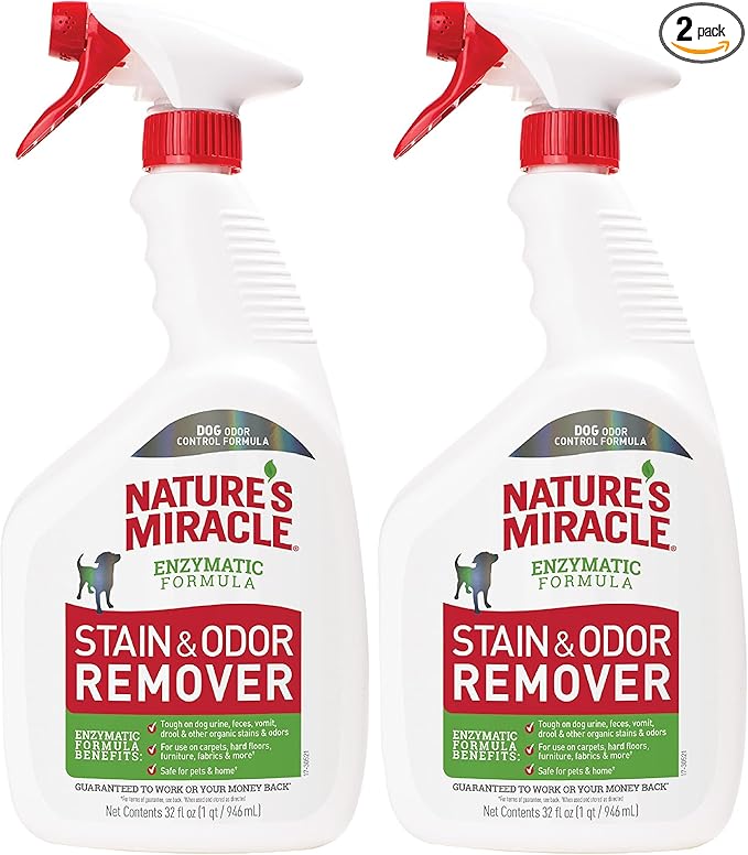 Nature's Miracle Dog Stain and Odor Remover Everyday Mess Enzymatic Formula 32 fl oz (Pack of 2)