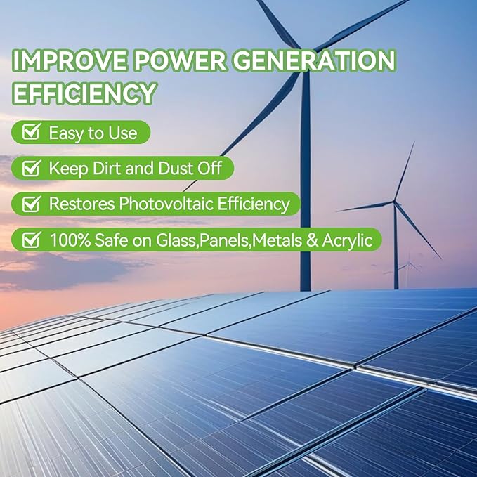 Solar Panel Cleaner Ultra Concentrated Solar Panel Cleaning Solution | Multipurpose PV Panel Cleaning - Pro Quick Dry Streak-Free Remove DirtDustDroppingsOils &amp Water Spots (1 gallon)