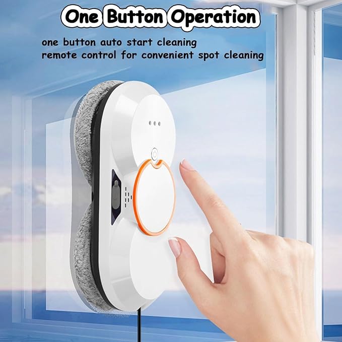 Automatic Window Cleaning Robot with Dual Water Spray Smart Window Cleaner for Highrise Interior/Exterior Effortless Glass Cleaning Solution