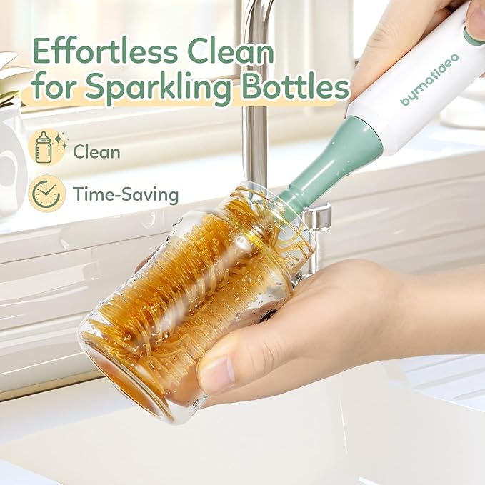 Electric Baby Bottle Brush Cleaner 8-in-1 Travel Kit with Storage Box Food-Grade Silicone Waterproof Long Battery Life Portable Baby Bottle Cleaner Brush Set Ideal Gift for Parents &amp Babies