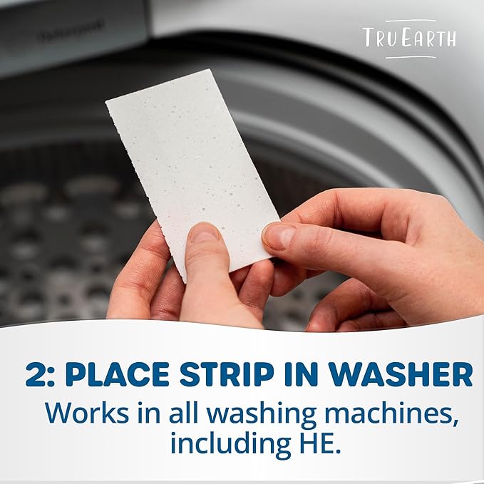 Tru Earth Platinum - Heavy Duty Laundry Detergent Sheets - Up to 128 Loads (64 Count) Lilac Breeze Scent - Ultra-Concentrated Strips Formula - Eco-Friendly Travel Laundry Sheets