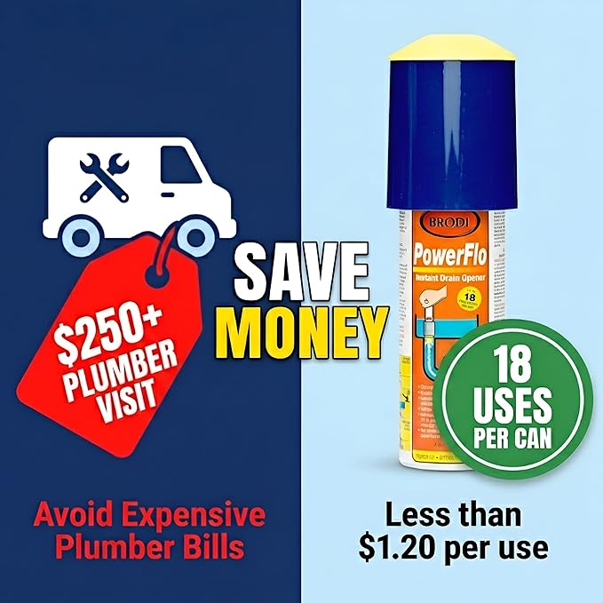 PowerFlo is a non-chemical Safe Instant Drain Opener for all Diameter Drains. Does not use air pressure or chemicals. Powerful solution with 18 applications (Full Starter Kit)
