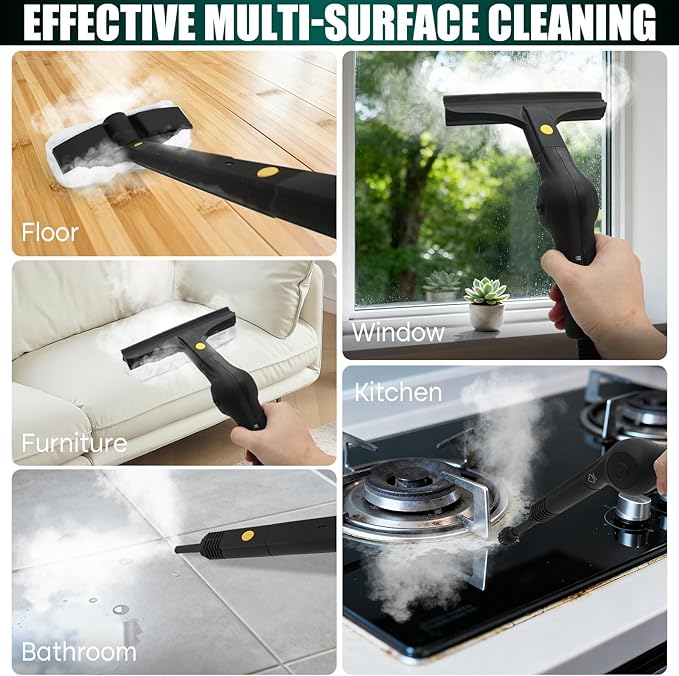 Steam Cleaner Heavy Duty Steamer Multipurpose Powerful Steam Mop with Extra-Long Power Cord for Home Floor Cleaning Carpets Grout Tile Car Sofa