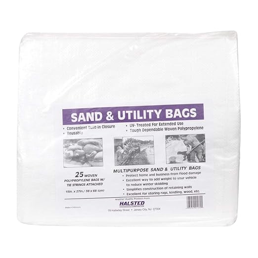 HALSTED Sand Bags 15 X 27 White Pack of 25