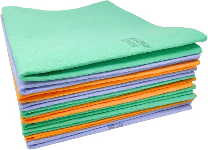 10 Pack Extra Large Original German Shammy Cloths Chamois Towels Super Absorbent for Pets Parenting Tool Cleaning for Home and Commercial Use Wholesale Bulk (Assorted)