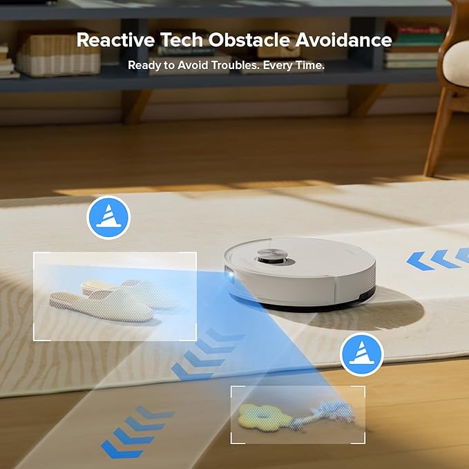 roborock Q10 S5+ Robot Vacuum and Mop 10000Pa Suction Upgraded from Q8 max+ 70 Days Self-Emptying Obstacle Avoidance Sonic Mopping Dual Anti-Tangle Design Auto Mop Lifting Ideal for Pet Hair