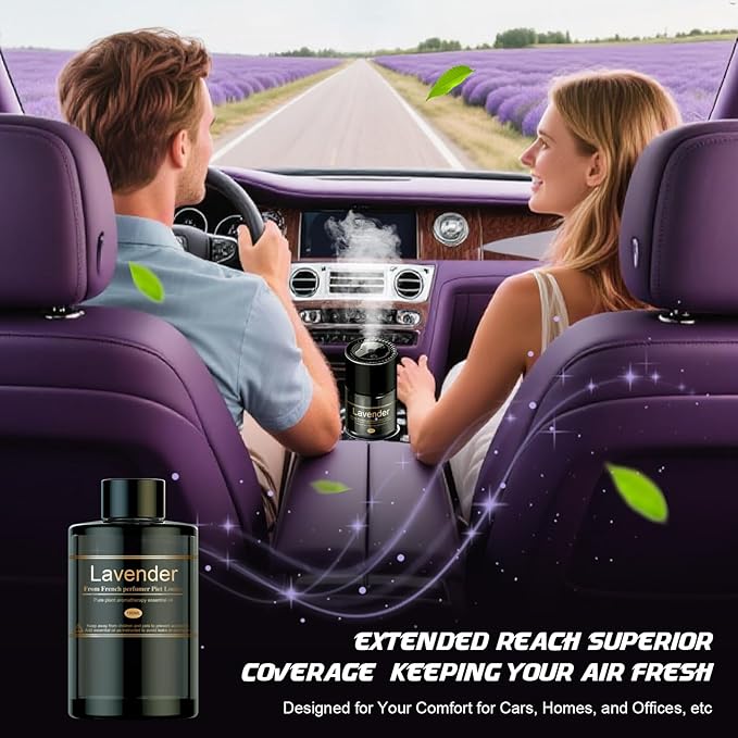 Car Air Freshener Refill for Men &amp Women 6.09 FL OZ /180ML-9 Month Lavender Scent Essential Oil Perfume Essential Oil Made of Natural Plant Extracts Compatible with Car Diffusers for Home/Office