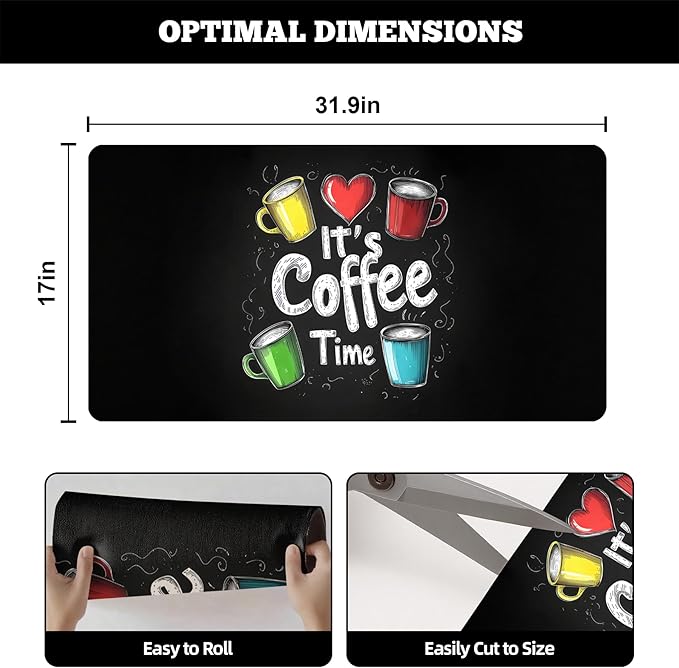 Dish Drying Mat Large Coffee Mat Absorbent Drying Mat for Kitchen Counter Coffee Bar Accessories 32x 17 (3 32Lx17W)