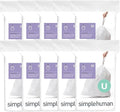 simplehuman Code U 200 Count Dispenser Pack Custom Fit Liners Drawstring Trash Bags 55 Liter / 14.5 Gallon White