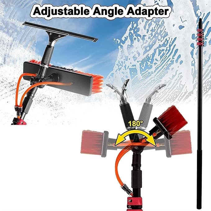 Water Fed Pole Kit Window Cleaning Brush with Squeegee Outdoor Window Glass Solar Panel Cleaning Telespole Water Fed Brush Spray Washer (Color : 12ft/3.6m)