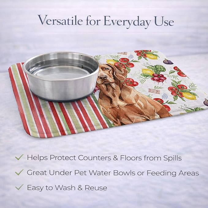 Caroline's Treasures Liver Pointer Vegetables Dish Drying Mat Absorbent Dish Drying Mat Pad for Kitchen Counter Dish Drainer Mat for Countertop 14 x 21 Multicolor