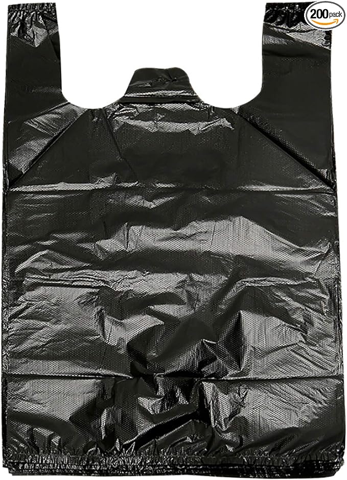 200 Counts Kitchen Garbage Bags 4 Gallon Black Trash Bags with Handles 1.8mil Thick Contractor Bags Picnic Kitchen Daily Use Bedroom Waste Bin Garbage Bags Bulk Bags