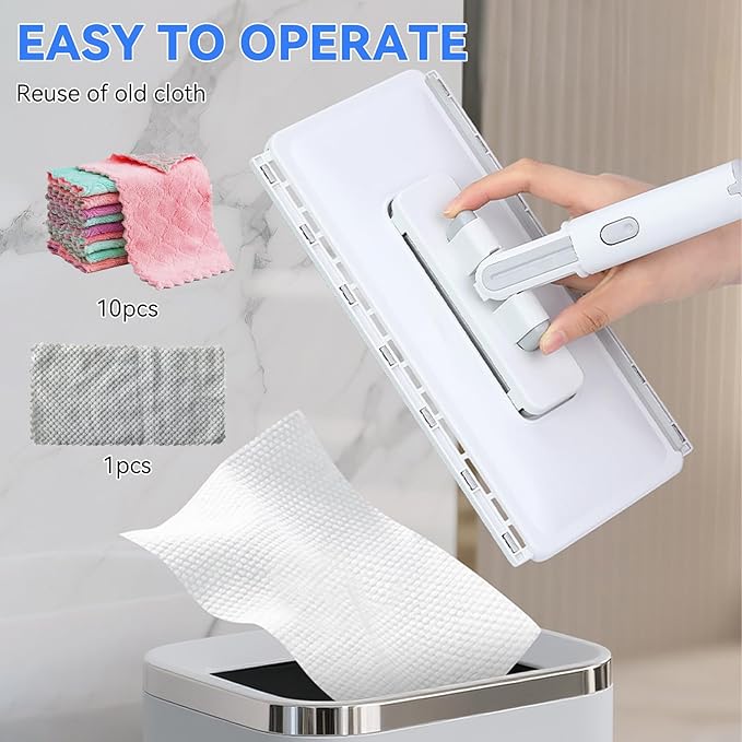 2026 New Upgraded Sweep &amp Mop Kit - Compatible with Swiffer Pads Shark Teeth Snap Grip Mini Mop Durable Hardwood Flooring Marble Cleaning Tools Home and Kitchen EssentialsWith 11 Reuse Dry Cl