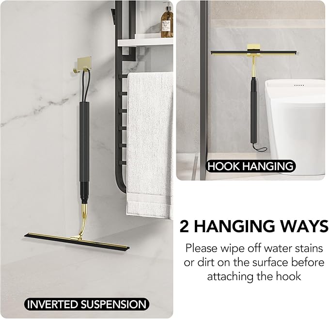Shower Squeegee with Long Handle 15-51 Telescopic Squeegee for Window Cleaning Window Squeegee for Glass Doors Extendable Window Cleaner Tool for Tile Walls Sliding Door Floor Car Windshield-GD