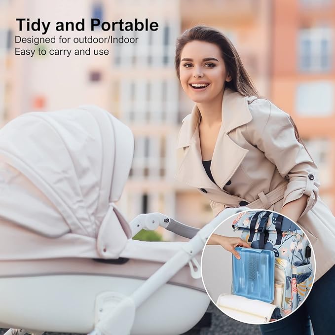 Bottle Brush Set -Baby Travel Essential-6 in 1 Bottle Cleaner Kit with Silicone Bottle BrushNipple Cleaner BrushStraw BrushSoap DispenserStorage BoxBottle Drying Rack for Home and Travel(Blue)