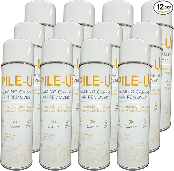 Pile-Up Foaming Carpet Stain Remover Foaming Aerosol 18 oz Net (12 Case of 12)