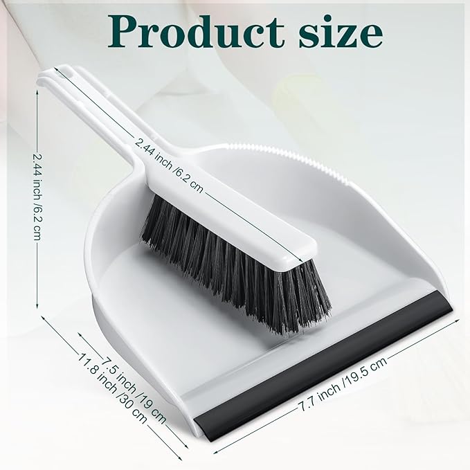 Zubebe 18 Pcs Mini Dustpan and Brush Set Small Broom and Dustpan Set Small Cleaning Brush Portable Hand Broom Set for Home Office Kitchen Table Desktop Floor Cleaning Supplies