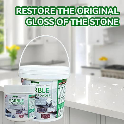 Professional Marble Polishing Powder Granite Polishing Kit Marble Floor Polish – Restore Shine &amp Remove Dullness Safe for All Kinds of Stone Countertops &amp Floors (1 kg)