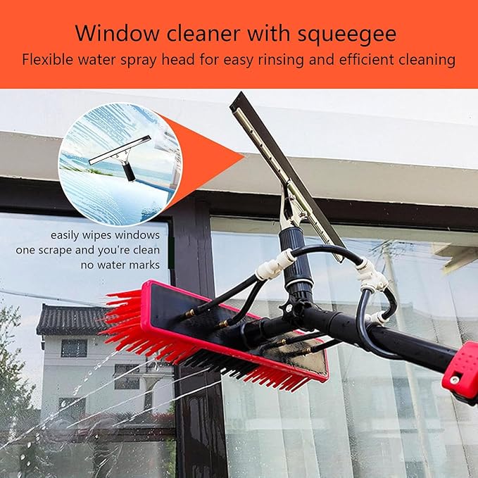 Water Fed Rod Kit Lightweight - Outdoor Windows Cleaner Windows Glass Solar Panel Cleaning Washing Equipment Tool Solution: Hose Spray Washer7.2m(24ft)