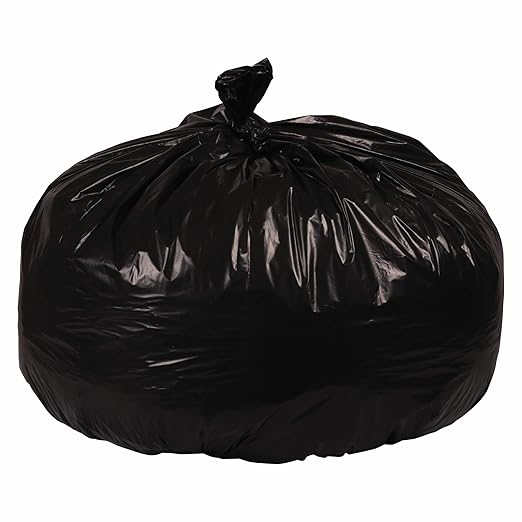 Boardwalk 518 SH-Grade Repro Can Liners 43x47 56gal 1.2mil Black 10 Bags per Roll (Case of 10 Rolls)