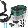 Handheld Steam Cleaner with Handle Control 1.6L Large Water Tank 3-Level Adjustable Thickened Hose Portable Steam Cleaner High Temperature Pressurized Steamer for Home Kitchen Car (Dark Green)
