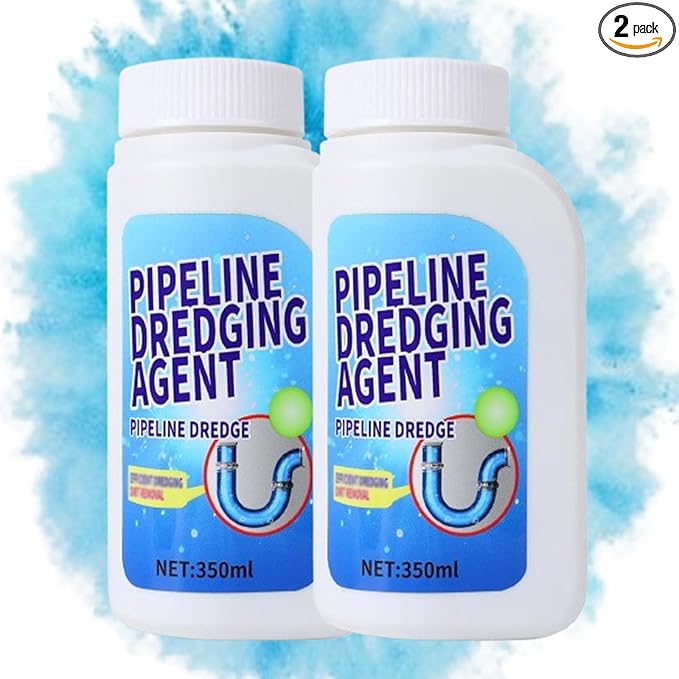 Powerful Pipe Dredging Agent: Pipeline Dredging Agent for Kitchen Bathroom &amp More – Strongly Dissolves Waste &amp Stains Safe for All Pipes Eco-Friendly &amp Highly Effective! (2pcs)