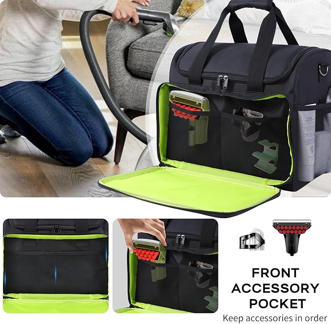 Carry Bag Compatible with BISSELL Little Green Mini Carpet and Upholstery Cleaner 4075/4075L/4075FMore Pockets Storage Bag for BISSELL Little Green CleanerPortable Carry CaseBag Only