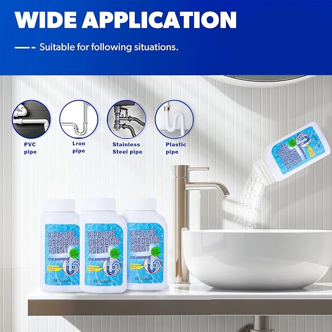5PC Drain Clog Remover Pipeline Dredging Agent Powerful Quick Cleaning Drain Toilet Cleaner Tool Unclog Toilet Clog And Kitchen Sink Pipe Unblocker Powder