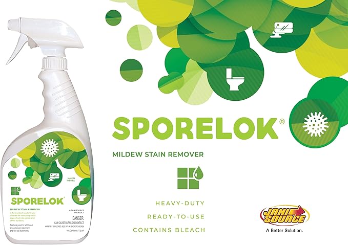 Sporelok Mildew Stain Remover Heavy Duty Ready To Use Spray Fragrance Free 1 Quart (Case of 12)