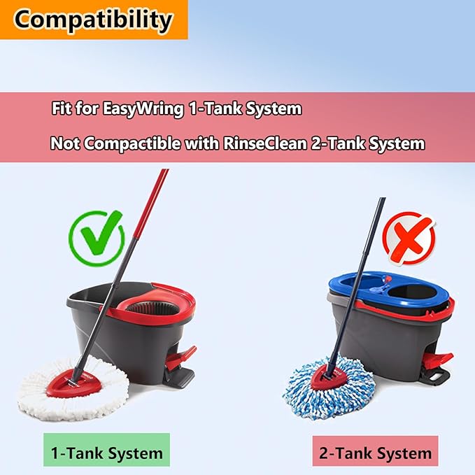 10Pack Spin Mop Replacement Heads100% Microfiber Mop Head Replacement Compatible with Triangle Spin Mop Easywring 1-Tank System Easy Cleaning Microfiber Machine Washable