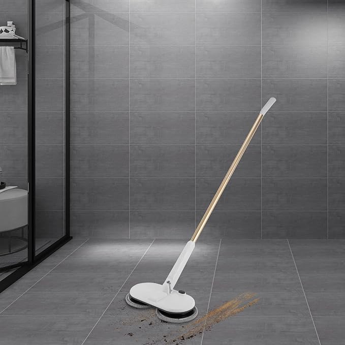 Electric Spin Mop with Dual Rotating Pads 150RPM Floor Cleaner for Hardwood and Tile 60+ Minutes Runtime Lightweight and Portable Design for Home Cleaning