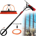 Water Fed Pole Kit with Hose &amp Squeegee3.6-10.8m Water Fed Telescopic Cleaner BrushWashing Set Equipment Extension Pole Cleaning for Trucks Windows20FT/6M