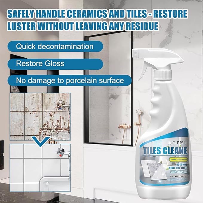 Tile Grout Cleaner Sprayer Jue Fish Tiles Cleane Floor Tile Descaling and Cleaning Artifact for Tile Grout Sink Toilet Seats Bathtubs (2Pcs)