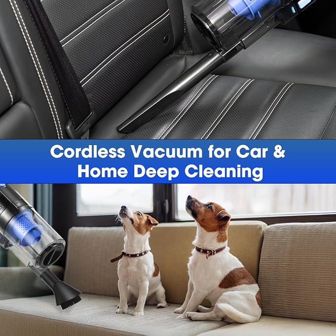 Viewsun Car Cleaning Kit Car Interior Detailing Kit with High Power Handheld Vacuum Cordless Rechargeable Detailing Brush Set Windshield Cleaner Complete Auto Accessories for Men Women Gift