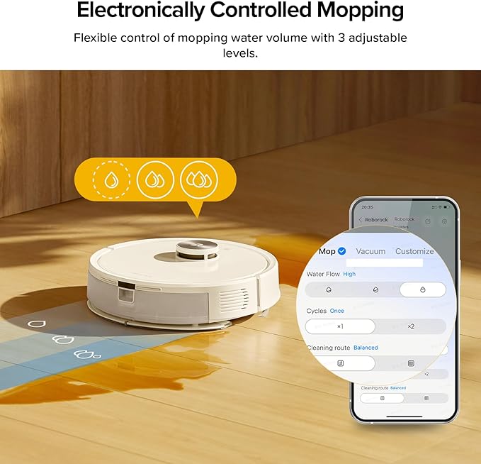 roborock Q7 M5+ Robot Vacuum and Mop Upgraded from Q5 Max+ Up to 7-9 Weeks Self-Empty 10000Pa Suction Dual Anti-Tangle System for Pet Hair &amp Carpet PreciSense LiDAR Navigation App Control W