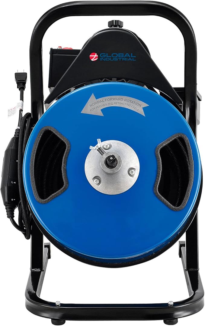 Global Industrial Drain Cleaner For 2-4 Pipe 220 RPM 75' Cable