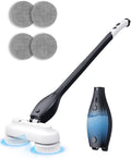 Electric Spin ScrubberCordless Electric Mop For Floor CleaningWith Water Sprayer And Large 800ml TankAdjustable Extension Handle With 4000mAh BatterySpin Mop For Hardwood FloorsPet Cleaning