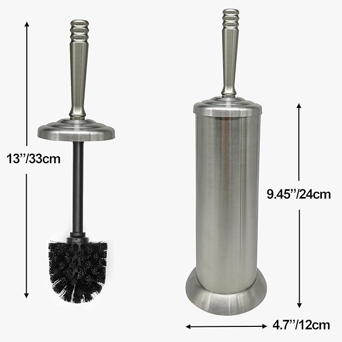 Brushed Nickel Toilet Bowl Brush with Holder Durable Bathroom Cleaning Tool Modern Design for Easy Toilet Maintenance Bathroom Cleaner Brush for Efficient Cleaning and Hygiene