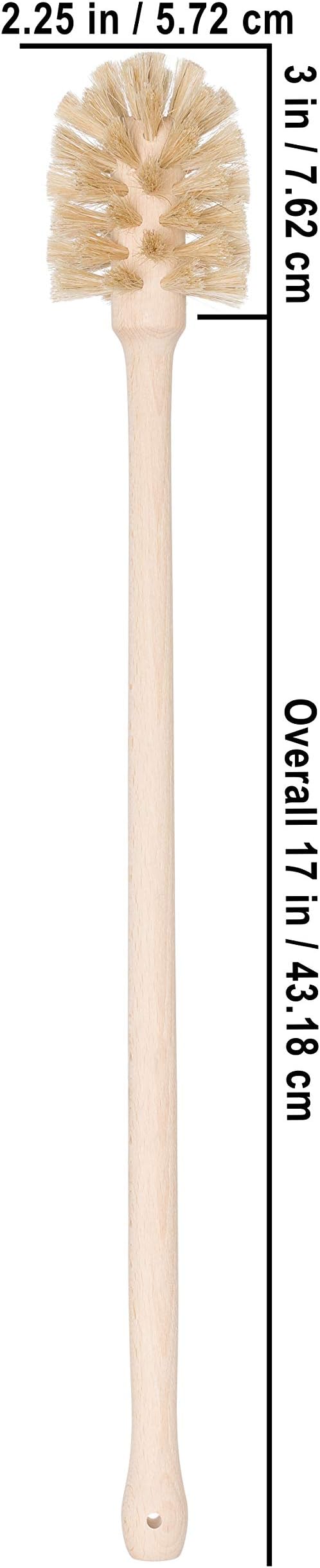 REDECKER Extra Long Bottle Brush Cleaner: Durable Horsehair and Beechwood Handle Ideal for Vases Pitchers Mugs and Baby Bottles 16-1/2 Inch Dense Natural Bristles Made in Germany