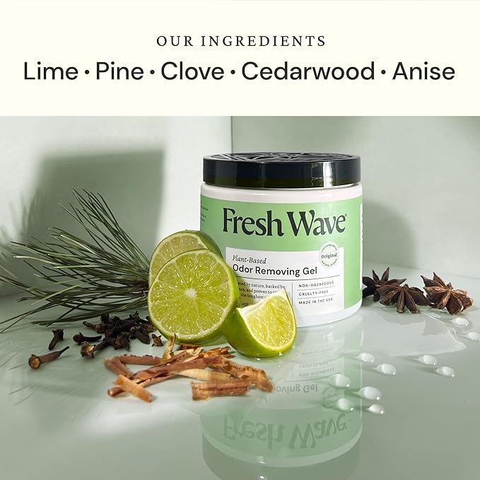 Fresh Wave Odor Removing Gel 15 oz. &amp 7 oz. - Odor Absorbers for Home Safer Odor Relief Natural Plant-Based Odor Eliminator Every 15 oz. lasts 30-60 Days For Cooking Trash &amp Pets