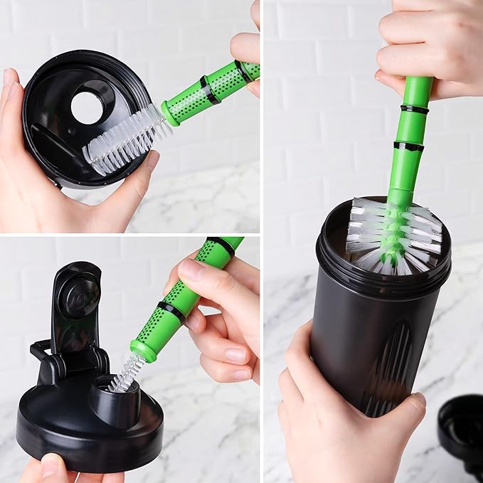 Every Day Objects Bambooya! – Bottle Brush Cleaning Set (3-Pack) | Bamboo-Handled Brushes for Bottles Mugs &amp Glassware