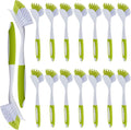 Hsei 20 Pcs Light Green Kitchen Scrub Dish Brush Bulk with 11 Inch Anti Slip Handle Cleaning Dish Scrubber with Stiff Bristles Washing Scrub Brushes for Housekeeping for Pots and Pans Kitchen Sink
