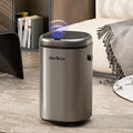 MRBIN Stainless Steel Adsorption Motion Sensor Trash Can Removable 18L / 4.8gal Automatic Absorbing Bag Lidded Garbage Bin with Wheels Waste Basket for Kitchen Bathroom Eclipse Grey