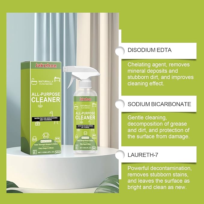 Multi-Purpose Cleaner Spray - Removes Grease &amp Stubborn Stains For Kitchen Bathroom Home Surfaces(2PCS)