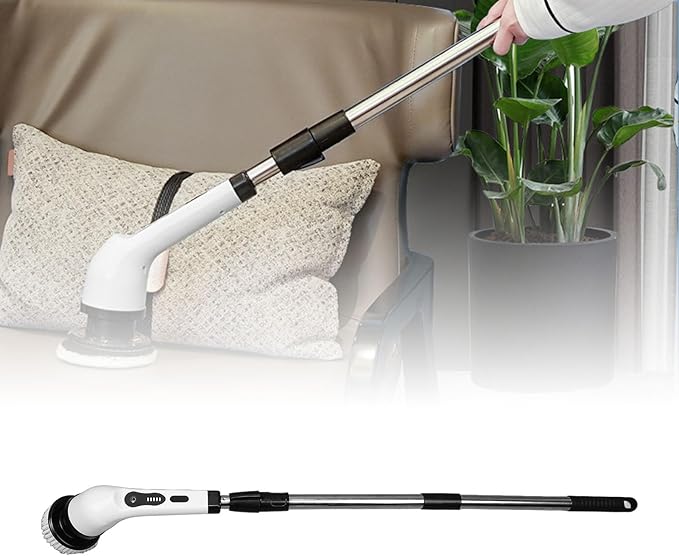 Electric Spin Scrubber with Extendable Handle Cordless Shower Scrubber Rechargeable Cleaning Brush for Tile Floor Bathroom Kitchen 97cm Adjustable Pole 3000mAh