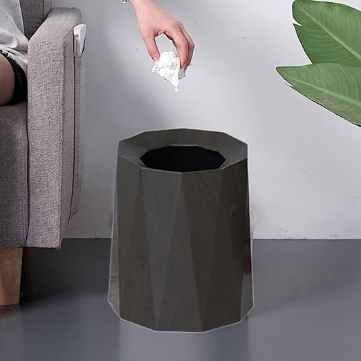 Trash Can Trash Bin Wastebasket Waste Basket for Living Room Patio Toilet Bedroom Walnut Color
