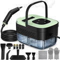 Steam Cleaner Portable Steamer for Cleaning with 16pcs Accessories 6-Level Adjustable 15s Heat-Up Handheld Steam Cleaner for Home for Tile Grease Dirt Grout Car Detailing Green