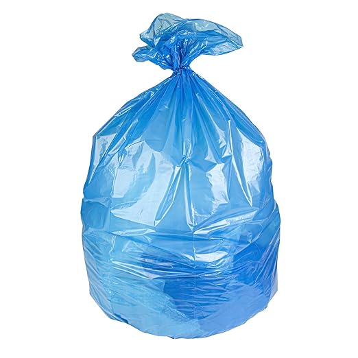 Restaurantware Blue Trash Bags 100 Count 40-45 Gal 40 x 46 Leakproof Design Heavy-Duty Garbage Bags with Star Seal Bottom and Even Weight-Distribution for Warehouses Parks and Residential Use