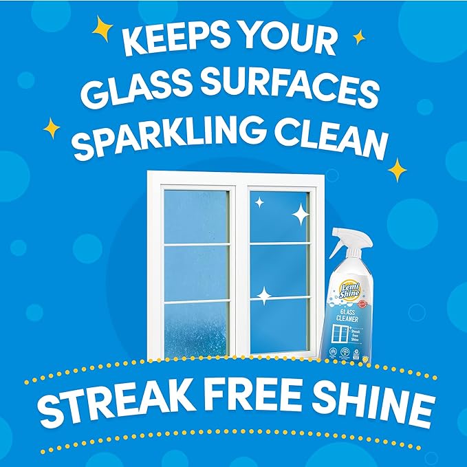 Lemi Shine Glass &amp Surface Cleaner - Multi-Surface Glass Cleaner Spray with Powerful Citric Acid Cleans Smudges and Streaks From Windows Glass And Mirrors 28oz - 3 Pack